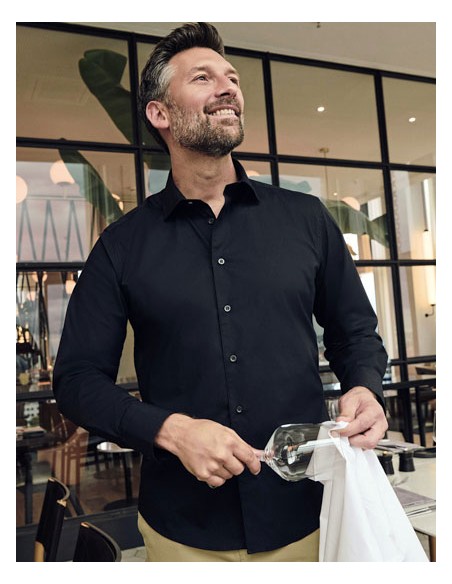 RUS-0R946M0-Men's Long Sleeve Fitted Stretch Shirt 2